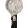 Лупа ручная круглая 5x-90мм для чтения с подсветкой (2 LED, черно-белая) Kromatech 77390B